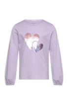 Reversible Sequins Longsleeve Tops T-shirts Long-sleeved T-Skjorte Purple Tom Tailor