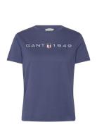 Reg Printed Graphic T-Shirt Tops T-shirts & Tops Short-sleeved Blue GANT