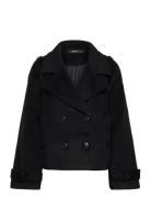 Wool Blend Trench Coat Uldjakke Jakke Black Gina Tricot