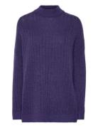 Slfmaline Ls Knit High Neck Noos Tops Knitwear Jumpers Purple Selected Femme