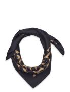 Coach Script Leopard Printed Silk Bandana Accessories Scarves Lightweight Scarves Brown Coach Accessories