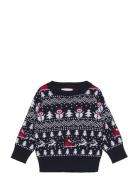 The Stylish Christmas Jumper Navy Tops Knitwear Pullovers Black Christmas Sweats