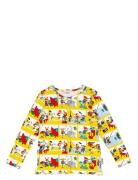 Energetic Shirt Tops T-shirts Long-sleeved T-Skjorte Yellow Pippi Langstrømpe