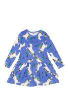 The Horse Dress Dresses & Skirts Dresses Casual Dresses Long-sleeved Casual Dresses Blue Pippi Langstrømpe