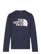 Teen Easy L/S Tee Tops T-shirts Long-sleeved T-Skjorte Navy The North Face