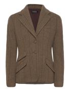 Wool-Blend Herringb Tweed Blazer Blazers Single Breasted Blazers Brown Lauren Ralph Lauren