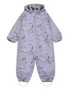 Coverall - Aop Outerwear Coveralls Snow-ski Coveralls & Sets Purple Color Kids