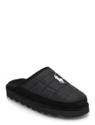 Reade Suede-Trim Quilted Scuff Slipper Slippers Hjemmesko Black Polo Ralph Lauren