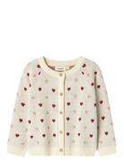 Nmfsaran Ls Knit Card Heart Lil Tops Knitwear Cardigans Cream Lil'Atelier