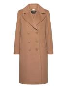 Wool-Blend Double-Breasted Coat Uldfrakke Frakke Beige Lauren Ralph Lauren