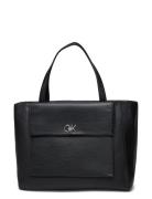 Ck Medium Shopper W/Pocket Shopper Taske Black Calvin Klein