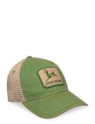 St Washed Logo Mens Cap Ivory - Dark Green John Deere Accessories Headwear Caps Green American Needle