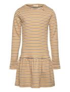 Dress L/S Modal Striped Dresses & Skirts Dresses Casual Dresses Long-sleeved Casual Dresses Yellow Petit Piao