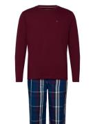 Ls Pj Set Woven - Boxed Pyjamas Nattøj Burgundy Tommy Hilfiger