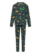 Dino Christmas Pyjamas Kids Pyjamassæt Green Christmas Sweats