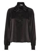 Estellemw Scarf Blouse Tops Blouses Long-sleeved Black My Essential Wardrobe