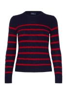 Striped Cable Wool-Cashmere Sweater Tops Knitwear Jumpers Navy Polo Ralph Lauren