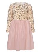 Dress L S Sequins Velvet Top A Dresses & Skirts Dresses Partydresses Pink Lindex