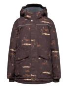 Polyester Boys Jacket - Aop Outerwear Jackets & Coats Winter Jackets Brown Mikk-line