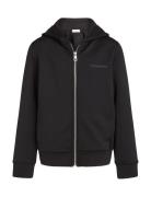 Sporty Tricot Zip-Through Tops Sweatshirts & Hoodies Hoodies Black Calvin Klein