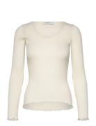 Baybay Long Sleeve Tee Tops T-shirts & Tops Long-sleeved Cream Rosemunde