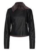 Jacket With Shearling-Effect Lining Outerwear Faux Fur Black Mango