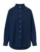 Josie Shirt Tops Shirts Long-sleeved Navy STUDIO FEDER