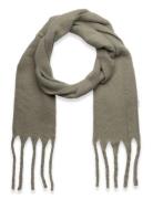 Scarf Big Fringe Skinny Accessories Scarves Winter Scarves Khaki Green Lindex