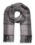 Plaid & Logo-Motif Reversible Scarf Accessories Scarves Winter Scarves Grey Lauren Ralph Lauren