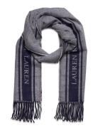 Two-T Logo Jacquard Scarf Accessories Scarves Winter Scarves Navy Lauren Ralph Lauren