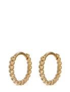 The Mini Continuous Beaded Huggies-Gold Accessories Jewellery Earrings Hoops Gold LUV AJ