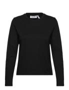 Essence Standard Long Sleeve Tops T-shirts & Tops Long-sleeved Black Weekday