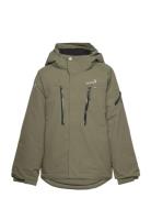 Helicopter Winter Jacket Kids Teal Sport Snow-ski Clothing Snow-ski Jacket Khaki Green ISBJÖRN Of Sweden