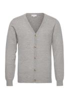 Man V Cardigan Tops Knitwear Cardigans Grey Davida Cashmere