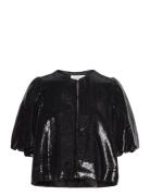 Cleo Blouse Designers Blouses Short-sleeved Black Malina