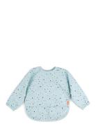 Sleeved Pocket Bib Happy Dots Baby & Maternity Baby Feeding Bibs Long Sleeve Bib Blue D By Deer