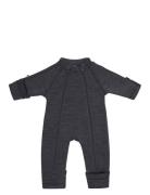 Jumpsuit Wool W. 2 Zip, Dark Grey Outerwear Fleece Outerwear Fleece Coveralls Grey Smallstuff