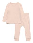 Rib Jersey Long Johns Set Sets Sets With Long-sleeved T-shirt Pink Copenhagen Colors