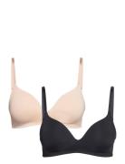 Bra Flora Theresia 2 Pack Lingerie Bras & Tops T-shirt Bras Beige Lindex