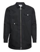 Army Shirt Zip Long Designers Jackets Light Jackets Black HAN Kjøbenhavn