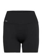 Ribbed Seamless Midi Biker Shorts Bottoms Shorts Cycling Shorts Black Aim´n