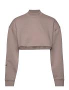 Asmc Cr Sw Sh Sport Crop Tops Long-sleeved Crop Tops Brown Adidas By Stella McCartney