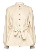 Corduroy Shirt With Belt Designers Shirts Long-sleeved Cream Stella Nova