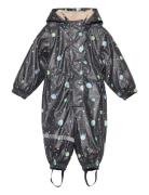 Pu Aop Rain Suit Teddy Rec Outerwear Coveralls Rainwear Coveralls Navy Mikk-line