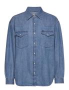 Seasonal Western Shirt Tops Shirts Denim Shirts Blue Lee Jeans