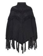 Viselma Poncho/Ef Tops Knitwear Ponchos Black Vila