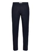 Slh196-Straight Mads Linen Pant Noos Bottoms Trousers Linen Trousers Blue Selected Homme