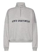 Varsity Sweat Half Zip Sport Sweatshirts & Hoodies Sweatshirts Grey Aim´n