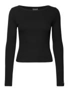 Ease Ribbed Long Sleeve Top Sport T-shirts & Tops Long-sleeved Black Aim´n