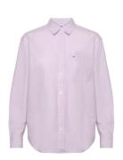 Tjw Solid Linen Blend Shirt Tops Shirts Linen Shirts Pink Tommy Jeans